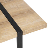 Industrial Rectangular Dining Table, Oak & Black