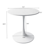 32"Modern Round Dining Table with Printed White Marble Table Top,Metal Base Dining Table, End Table Leisure Coffee Table