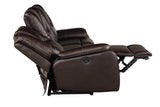 Hong Kong Power Reclining Loveseat made with Faux Leather in Brown