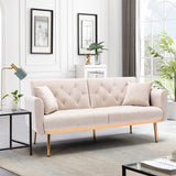 COOLMORE  Velvet  Sofa , Accent sofa .loveseat sofa with rose gold metal feet  and