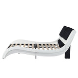Faux Leather Upholstered Platform Bed Frame with led lighting & Bluetooth / massage