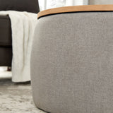 Round Storage Ottoman, 2 in 1 Function, Work as End table