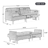 Modern Convertible Folding Futon Sofa Bed for Compact Living Space