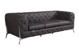 Global United Transitional Top Grain 100% Italian Leather Upholstered Sofa