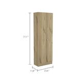 Buxton Rectangle 2-Door Storage Tall Cabinet Light Oak and Black Wengue