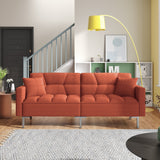 Orange Modern Convertible Folding Futon Sofa Bed