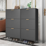 3 Drawer All Steel Shoe Cabinet, Freestanding Shoe Rack Storage