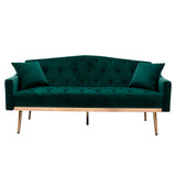 COOLMORE  Velvet  Sofa , Accent sofa .loveseat sofa with Stainless feet  Green  Velvet