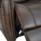 Leather Brown Reclining Loveseat sofa