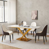 Sintered stone dinning table with 6 pcs Chairs