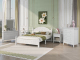 Queen 6 Piece Traditional Concise Style White Bedroom Set