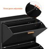 3 Drawer All Steel Shoe Cabinet, Freestanding Shoe Rack Storage