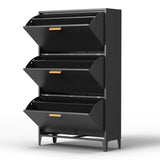 3 Drawer All Steel Shoe Cabinet, Freestanding Shoe Rack Storage