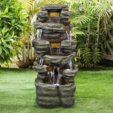 47” Tall Indoor/Outdoor Water Fountain Waterfall simulated rock With LED