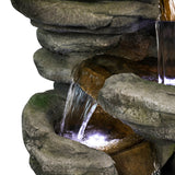 47” Tall Indoor/Outdoor Water Fountain Waterfall simulated rock With LED