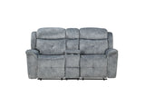 Grey Reclining Loveseat w/Console