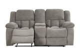 Armada Manual Recliner Loveseat Made with Chenille Fabric in White