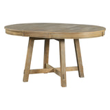 Round Extendable Dining Table with 16" Leaf Wood Kitchen Table