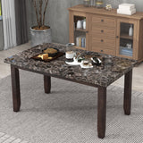 6-piece Faux Marble Dining Table Set