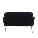 Black Modern Chenille Loveseat Sofa