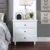 White 3-Drawer Nightstand