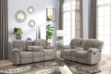 Armada Manual Recliner Loveseat Made with Chenille Fabric in White