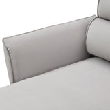 [VIDEO provided] [New]111 " Convertible Sectional Sofa Couch , Flannel L Shape Furniture Couch with Chaise Left/Right Handed Chaise