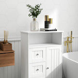 Bathroom standing storage cabinet with 3 drawers and 1 door-White