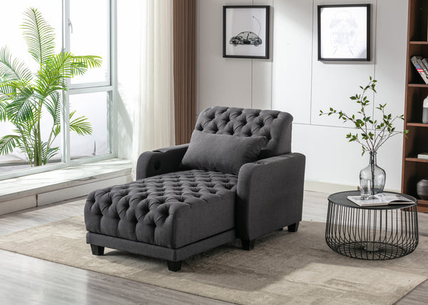 Dark Grey Living Room Leisure Sofa