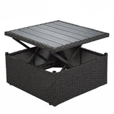 Outdoor Patio Daybed with Retractable Canopy. Wicker Furniture Sectional Seating with Washable Cushions, Backyard, Porch