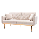 COOLMORE  Velvet  Sofa , Accent sofa .loveseat sofa with rose gold metal feet  and