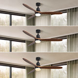 Ceiling Fan With Lights 3 Carved Wood Fan Blade Noiseless Reversible Motor Remote Control (Will be arrived in next 10 days)