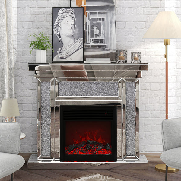 Acrylic diamond mirror mantelpiece, separate mantelpiece