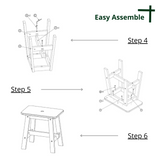 Acacia Wood Stool Rectangle Top Chairs Best Ideas End Tables For Sofas Sub-stool for Living Room Bedside Strong Weight Capacity Upto 350 LBS, Natural Color