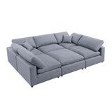 Grey Modern Modular Sectional Sofa Set, Self-customization Design Sofa