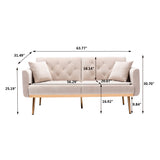 COOLMORE  Velvet  Sofa , Accent sofa .loveseat sofa with rose gold metal feet  and