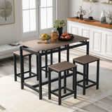 5-Piece Kitchen Counter Height Table Set, Dining Table with 4 Chairs