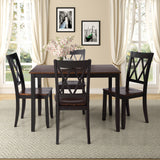 5-Piece Dining Table Set Home Kitchen Table and Chairs Wood Dining Set
