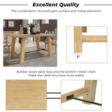 Wood Dining Table Kitchen Furniture Rectangular Table, Seats up to 6 (Natural Wood Wash)