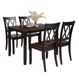 5-Piece Dining Table Set Home Kitchen Table and Chairs Wood Dining Set