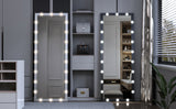 Modern Wall Full Length Mirror with LED Bulbs with Touch Control and 3 color Lights