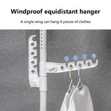 Adjustable Laundry Pole Clothes Drying Rack Coat Hanger DIY Floor to Ceiling Tension Rod Storage Organizer for Indoor, Balcony - Black