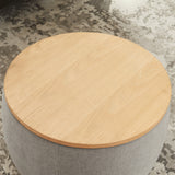 Round Storage Ottoman, 2 in 1 Function, Work as End table