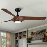 56 In.Intergrated LED Ceiling Fan with Brown Wood Grain ABS Blade