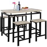 Dining Set, Bar Set, Dining Table with 4 Chairs, 5 Piece, with Counter and Pub Height