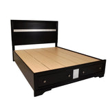 Queen 5 Piece Storage Bedroom Set in Black made with Wood