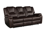 Hong Kong Power Reclining Loveseat made with Faux Leather in Brown