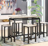 Dining Set, Bar Set, Dining Table with 4 Chairs, 5 Piece, with Counter and Pub Height