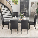 7-piece Dining Table with 2 drawers, table