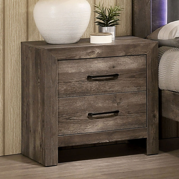 Nightstand Natural Tone Faux Wood Veneer